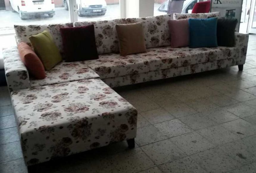 Çiçekli Köşe Koltuk Takımı